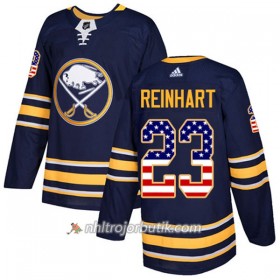 Män Ishockey Buffalo Sabres Tröja Sam Reinhart 23 Adidas 2017-2018 Marinblå USA Flag Fashion Authentic